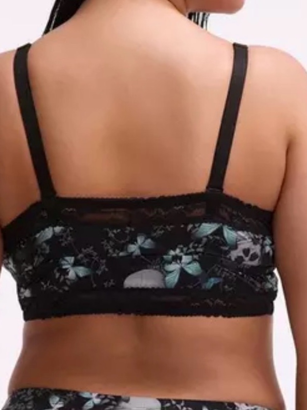 NWOT Torrid Black Floral & Skull Lace Bralette - Picture 2 of 2